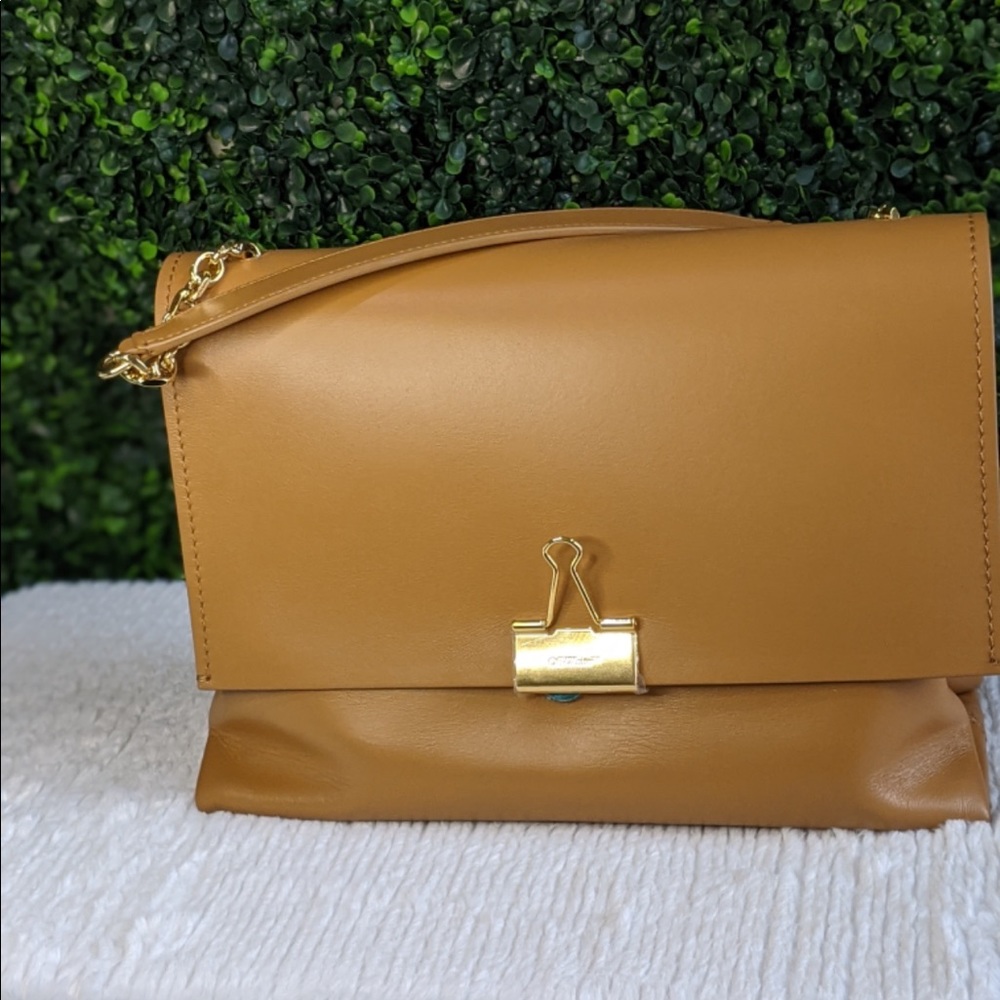 Off-White Large Binder Clip Leather Shoulder Bag